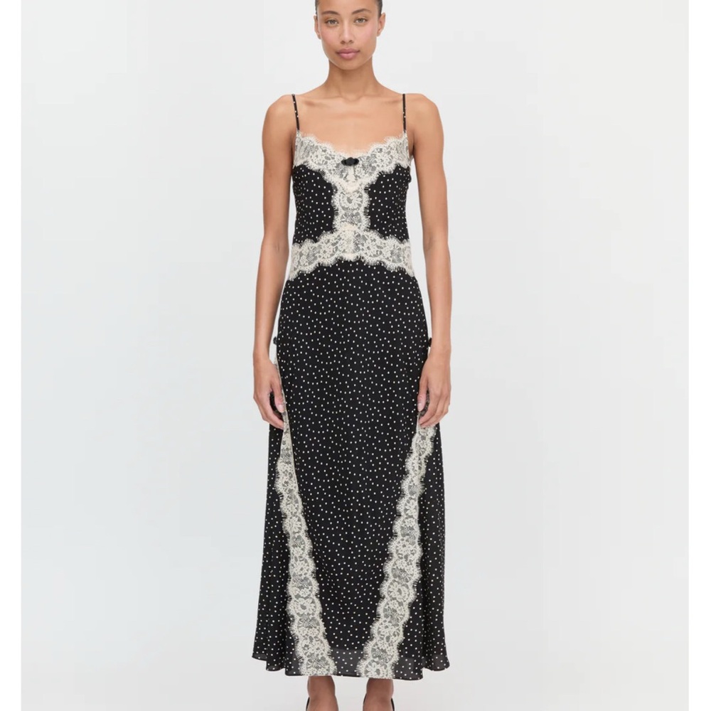 Hill House Francesca Dress - Size S - Black Polka Dot
